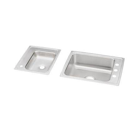 Elkay Lustertone Stainless Steel 41 X 19-1/2 X 4-1/2 Double Bowl Top Mount Classroom Ada Sink DRKAD2411945L4